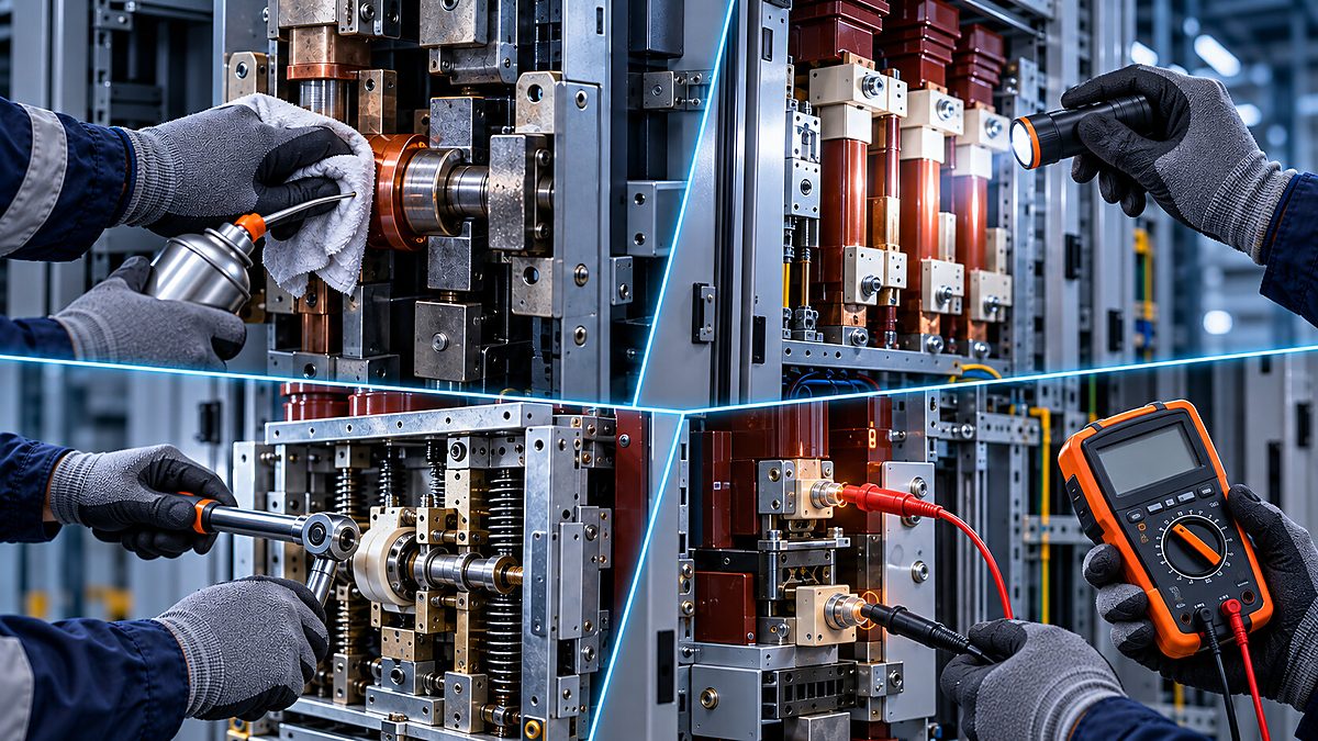 Wartungs- und Prüfarbeiten an einer Schaltanlage